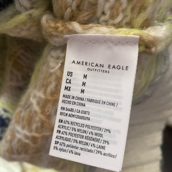 American Eagle Sweater Hoodie Pullover Cream Medium NWT - Picture 6 of 7